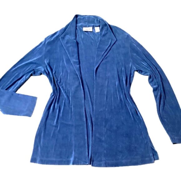 Chico's Travelers Cardigan Jacket Sz 1 (M/8) Blue #141Q - Picture 5 of 7